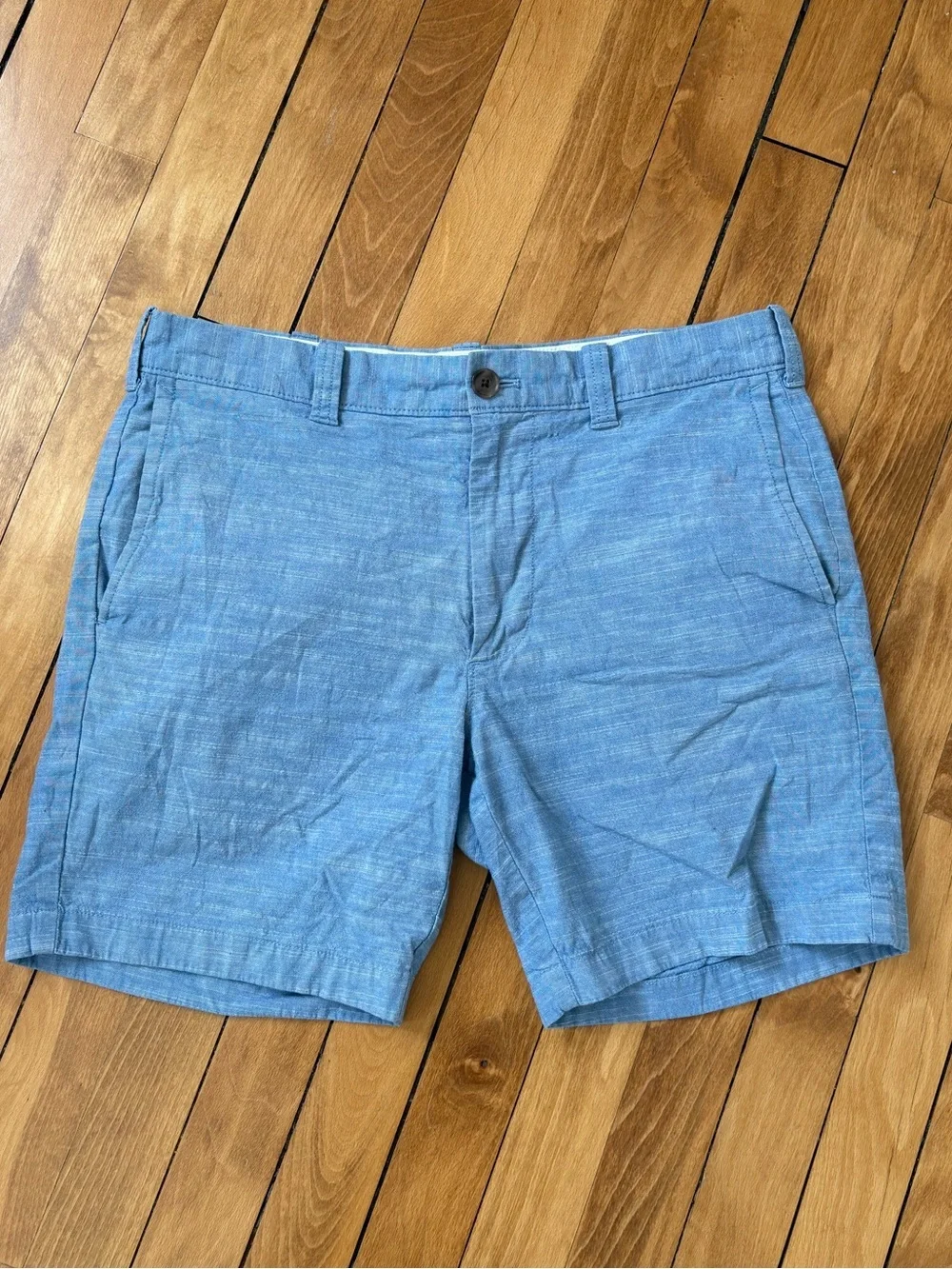 J. Crew Light Blue Men's Flat Front Chino Shorts - Picture 1 of 4